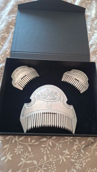 Set de 3 Peinetas de Plata para Niña de 2 a 5 años