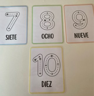 Tarjetas de Números para Trazo Infantil