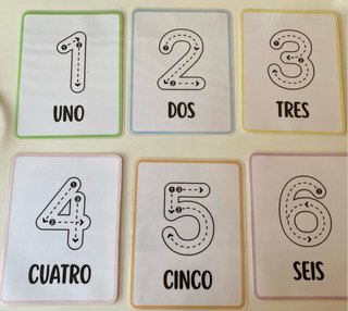 Tarjetas de Números para Trazo Infantil