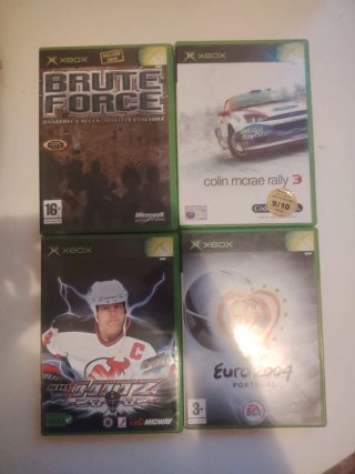4 Juegos Xbox (Brute Force, Rally, NHL, Euro 2004)
