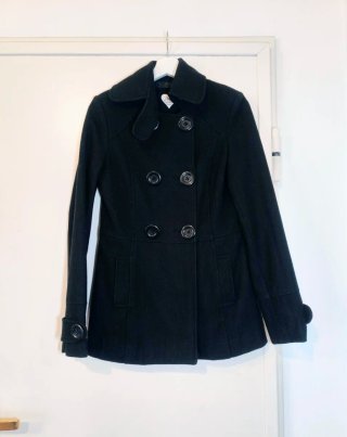 Abrigo lana Bershka negro Talla M
