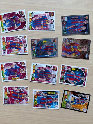 Lote de cromos de Iniesta y Xavi