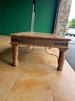 Mesa de centro madera maciza rústica