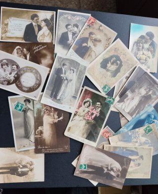 Lote 20 Postales Antiguas de Boda Francia 1900