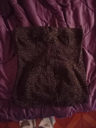 Top Leopardo Negro Talla S