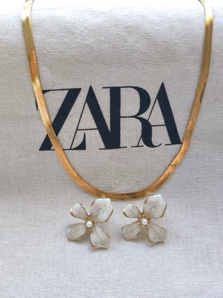 Conjunto Zara Collar y Pendientes Flor