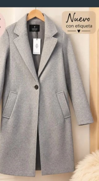 Abrigo STHUM gris nuevo con etiqueta