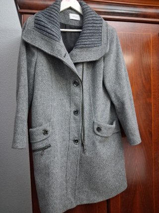 Chaquetón Hongo Gris Doble Abotonar Talla 44