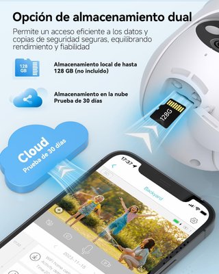 TICAL Cámara Exterior WiFi Solar 2K 360° PTZ IP66