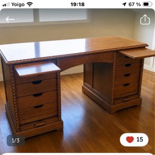 Mesa despacho roble americano antigua.