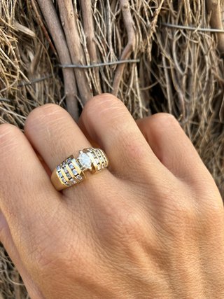 Anillo Vintage de Oro 14k y Diamantes