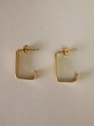 Pendientes Aro Rectangular Dorados