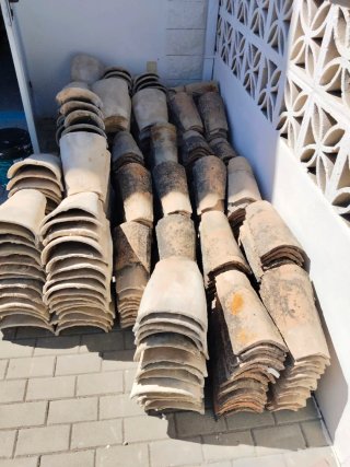 Tejas antiguas de cerámica