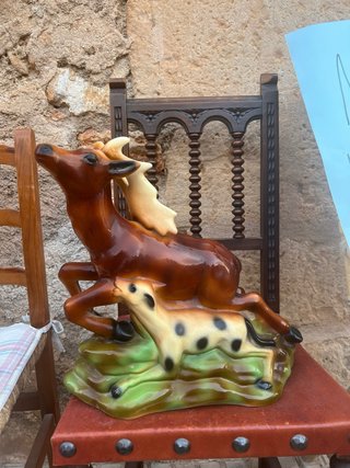 Figura Ciervo y Cervatillo Cerámica