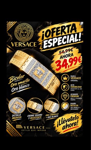 Pulsera de oro laminado bicolor versace