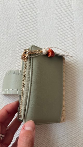 Monedero Karho & co beige y verde oliva