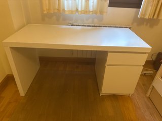 Escritorio Blanco con Cajonera y puerta Malm (ikea