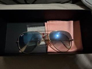 Gafas Ray-Ban Aviator Doradas Azules