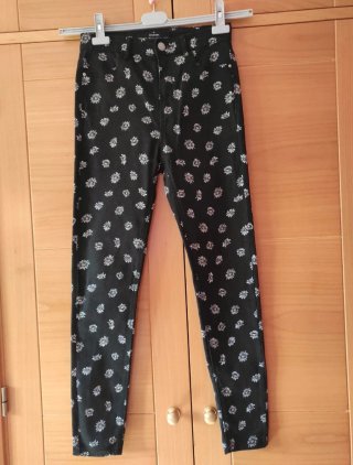 Pantalón elástico estampado mujer