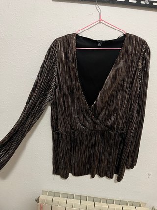 Blusa fiesta dorada y marrón XXL kiabi