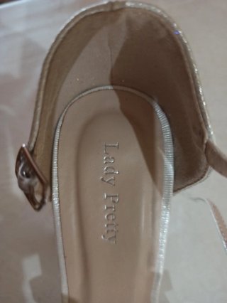 Sandalias tacón Lady Pretty plata tela