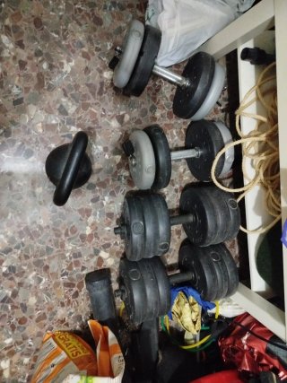 Multipower BM 900 Mancuernas y barra,muchos pesos