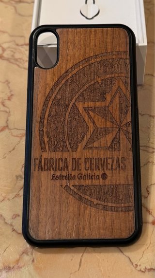 Custodia iPhone XS in legno Estrella Galicia
