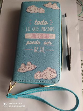 Billetero Grande Turquesa con Mensaje