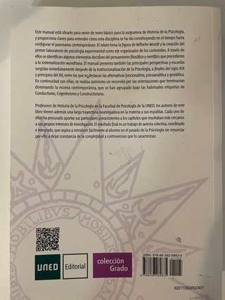 Libro Historia de psicología UNED