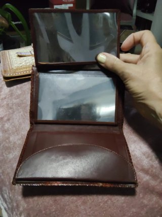 Monedero Piel Serpiente Auténtica Marrón