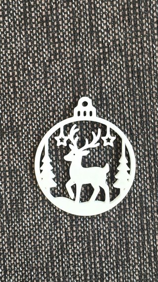 Pallina di Natale con Renna, Alberi e Stelle