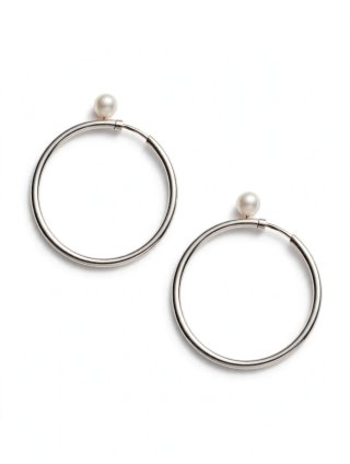 Pendientes aro Tous plata 925 con perla
