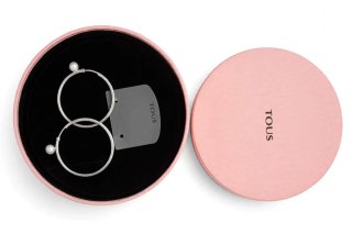 Pendientes aro Tous plata 925 con perla