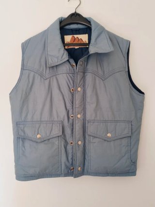 Chaleco Mountain High Vintage Pluma Azul Talla