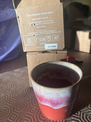 Chávena taza Nespresso 70ml Cerâmica Laranja/Rosa