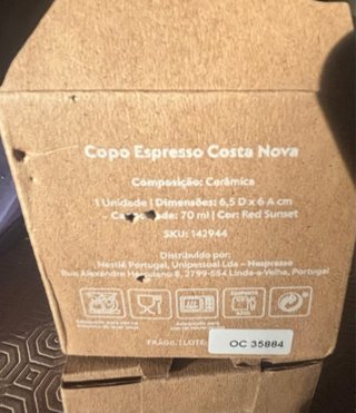 Chávena taza Nespresso 70ml Cerâmica Laranja/Rosa