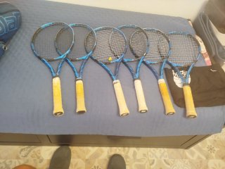 Lote 5 raquetas tenis + 1 rota