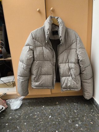 Plumífero  Cuadros beige