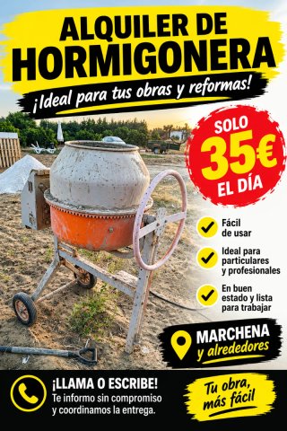 Alquiler Hormigonera 35€/Día