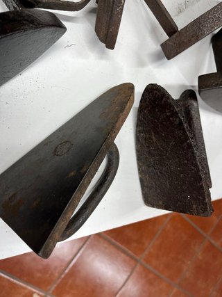 Lote de 6 planchas antiguas de hierro