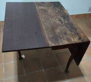Mesa Auxiliar Antigua de Madera de caoba