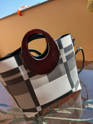 Borsa vintage a quadri