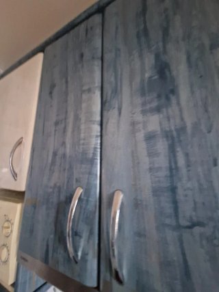 Muebles de Cocina en Azul y Beige
