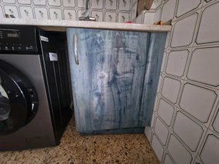 Muebles de Cocina en Azul y Beige