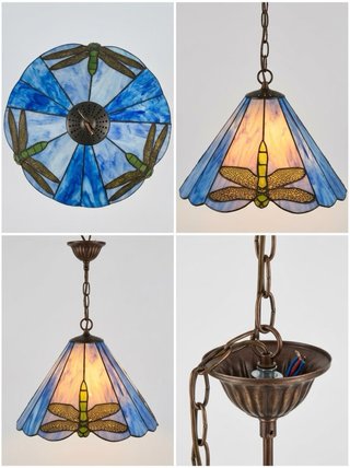 Lámpara de Techo Estilo Tiffany Libélulas