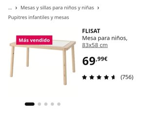 Tavolo per bambini FLISAT Ikea in legno. Nuovo da aprire
