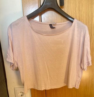 Crop top rosa palo Divided H&M Talla S