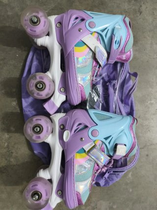 Patines 4 Ruedas Morado y Azul hasta n°34