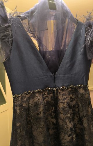 Vestido de fiesta MARFIL azul