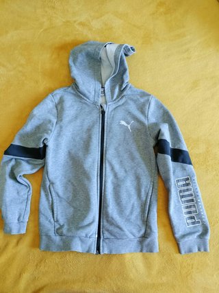 Chaqueta Puma c/cremallera y capucha gris